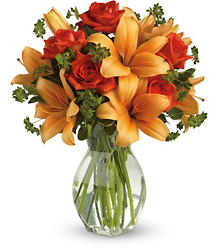 Fiery Lily & Rose from Metropolitan Plant & Flower Exchange, local NJ florist